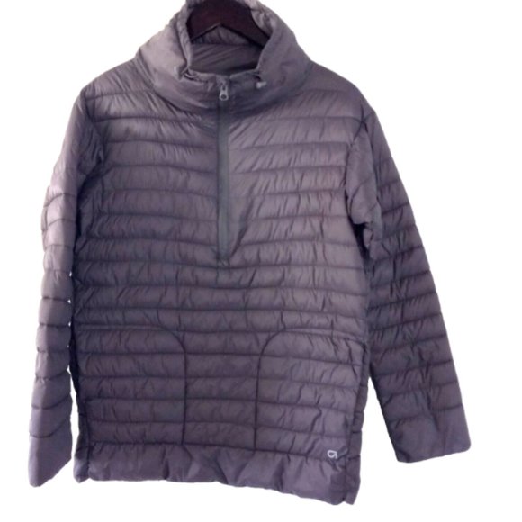 GAP Women’s Puffer Jacket XS Gray Quilted 1/2 Zip PrimaLoft Lightweight - Picture 2 of 11